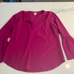 JCREW Pink Bell sleeve blouse small
